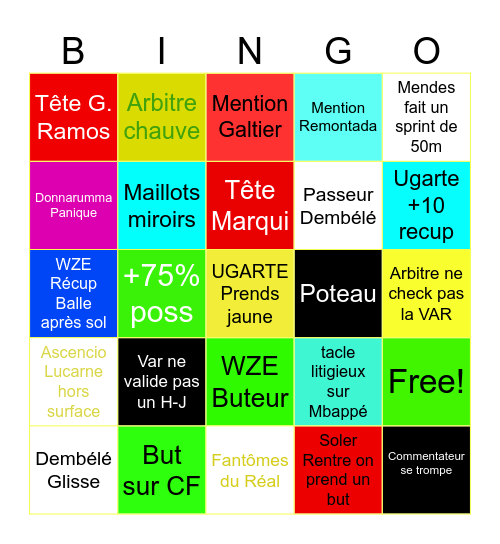 PSG Saison 2024 Bingo Card