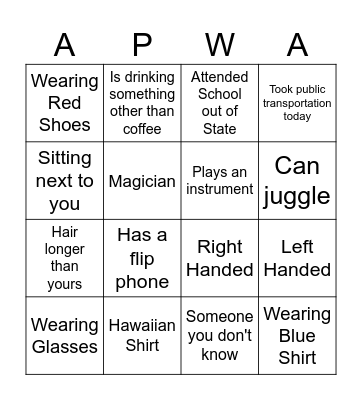 PWX Future's Day Bingo Card