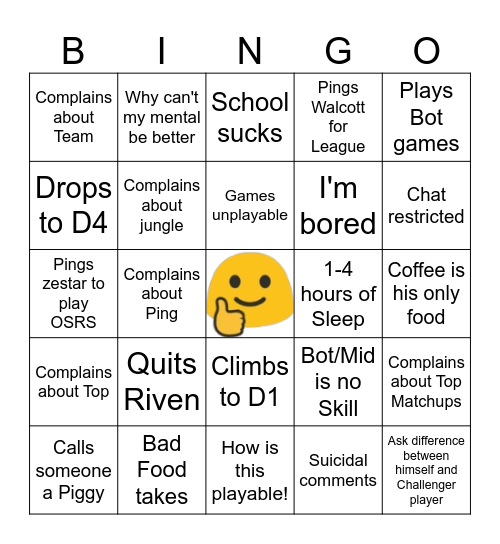 Blindey Bingo Card