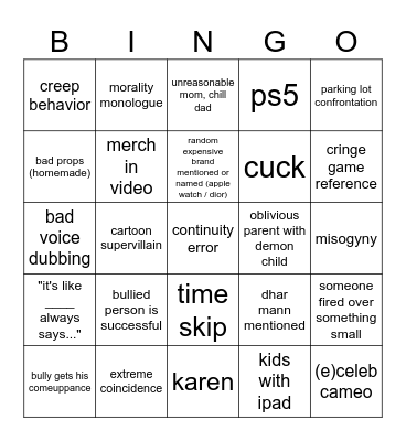 Dhar Mann Bingo Card