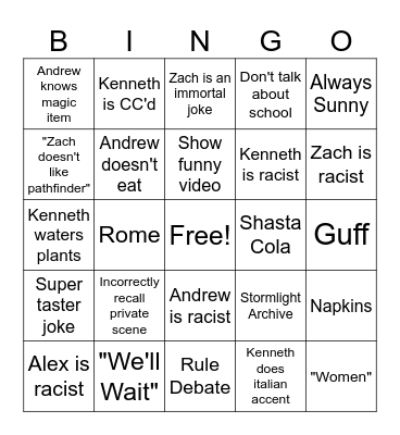 Dnd Bingobois 2 Bingo Card