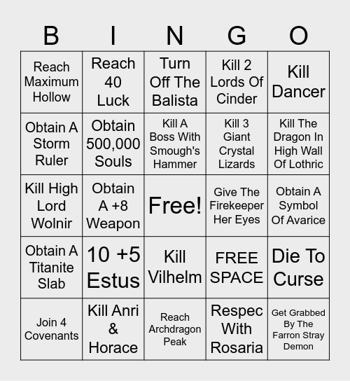 HighLordBallnir's Bingo Bash Bingo Card