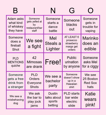 PLD'S BDAY BINGO!! Bingo Card