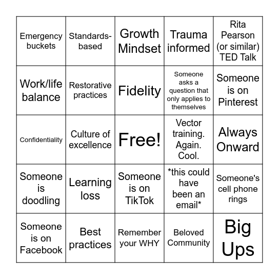 PD Bingo! Bingo Card