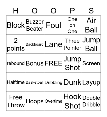 HOOPS Bingo Card
