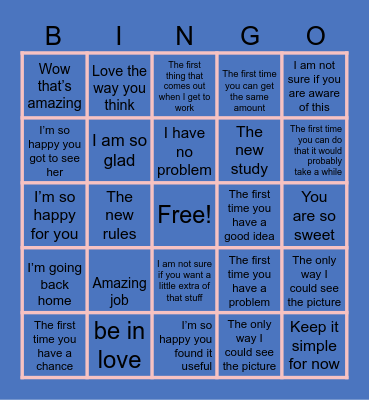 Gladly take a look Bingo Card