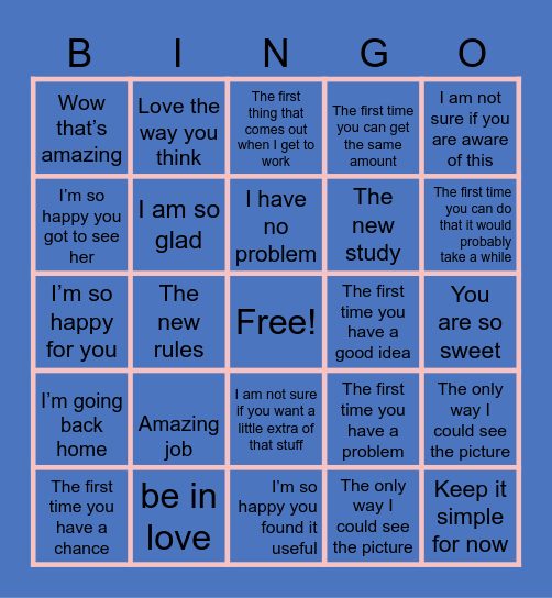 Gladly take a look Bingo Card