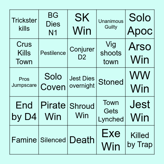 TOS 2 Bingo Card
