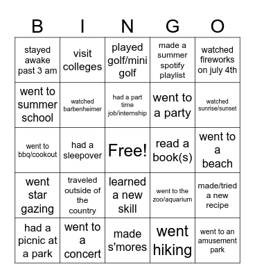 CSA AUGUST GBM BINGO Card