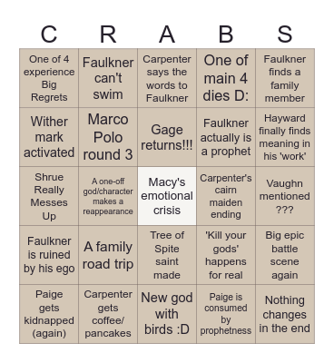 There Are Shrimp Bingo Card