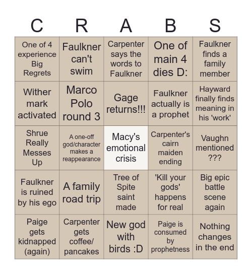 There Are Shrimp Bingo Card