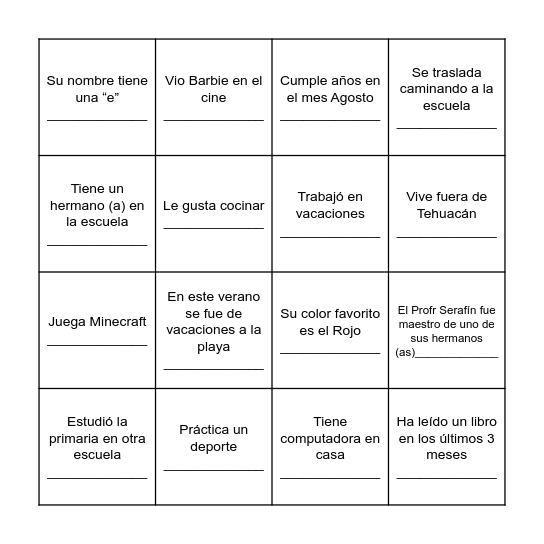 Bienvenidos al ciclo escolar 23-24 SECUNDARIA MATUTINA CEPVC Bingo Card