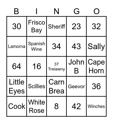 Bencoolen Wreckers - Bingo 2023 Bingo Card