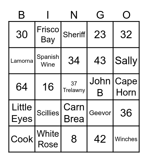 Bencoolen Wreckers - Bingo 2023 Bingo Card