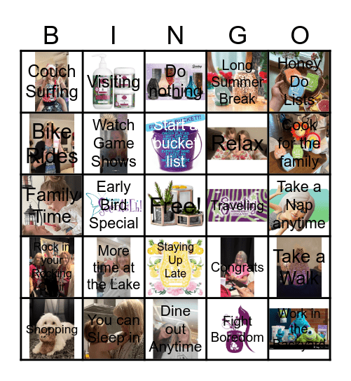 Deb's Retirement Bingo Card