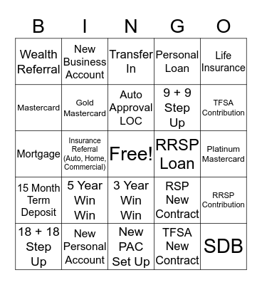 2016 RRSP Campaign - Week 6 Bingo Card