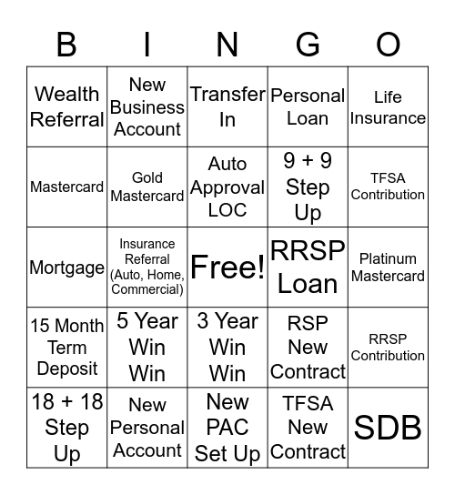 2016 RRSP Campaign - Week 6 Bingo Card