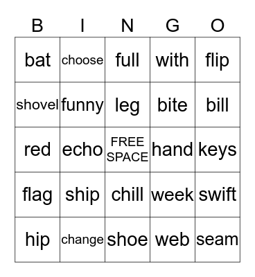 PHONEME BINGO Card