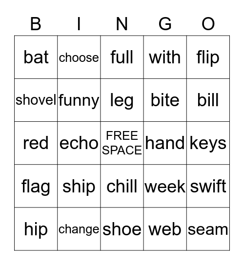 PHONEME BINGO Card