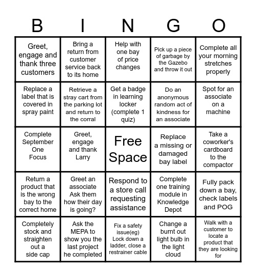 MET Bingo Card