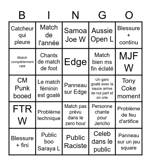 All In 2023 Bingo Card