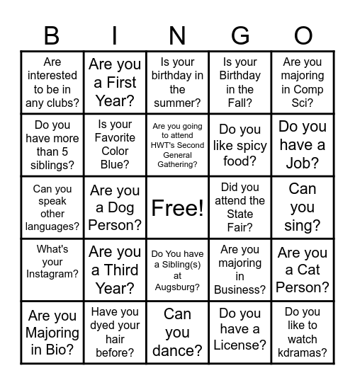 Is This You? Bingo Card