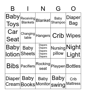 BABY MCLEAN BABY SHOWER Bingo Card