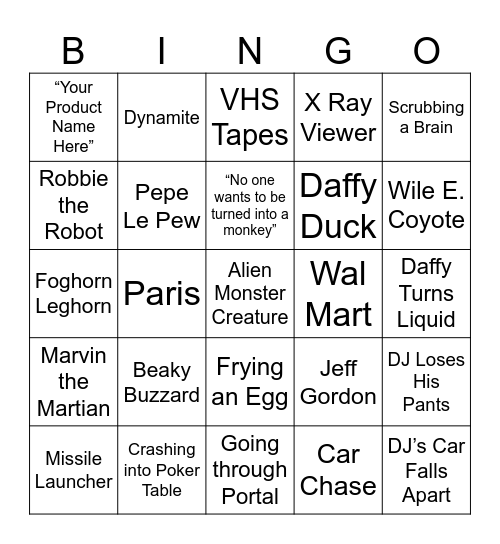 Looney Tunes Back in Action - Round 2 Bingo Card