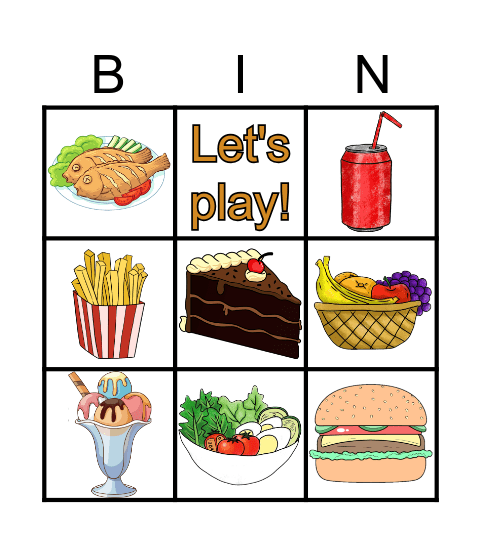 Food bingo Card