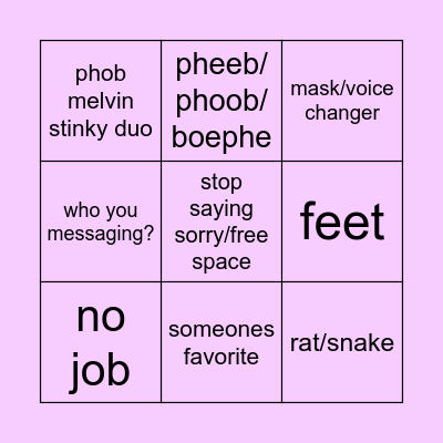 abuse Bingo Card