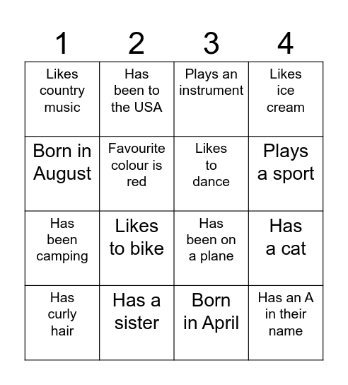 Get To Know You Bingo: Find Someone Who... Bingo Card