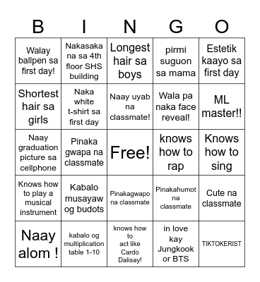 CANITOAN BINGO CARD Bingo Card
