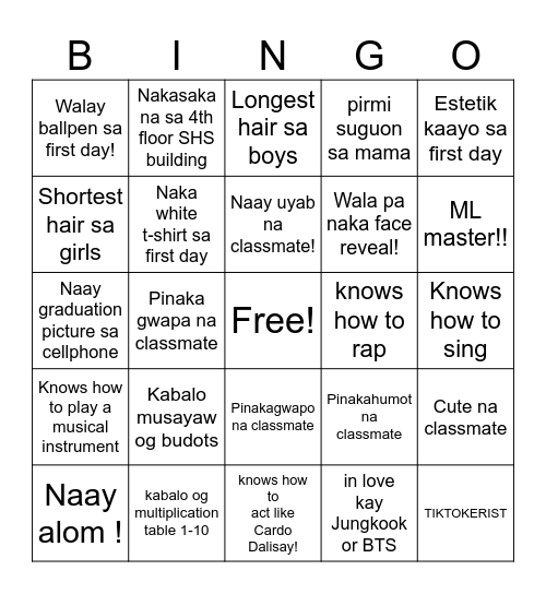 CANITOAN BINGO CARD Bingo Card