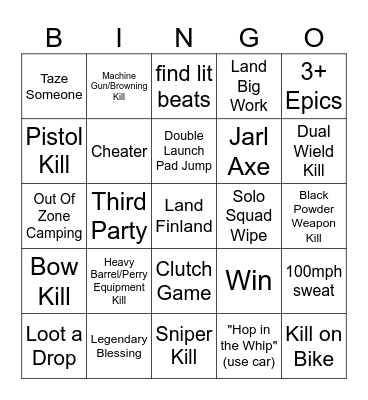 TABG BINGO Card