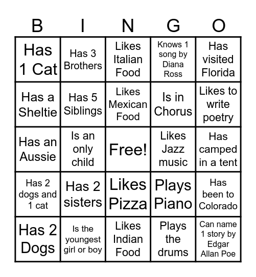 Brenner Bingo Card