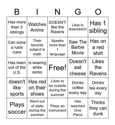 Mingle Bingo! Bingo Card