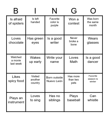 FIND SOMEONE WHO Bingo Card