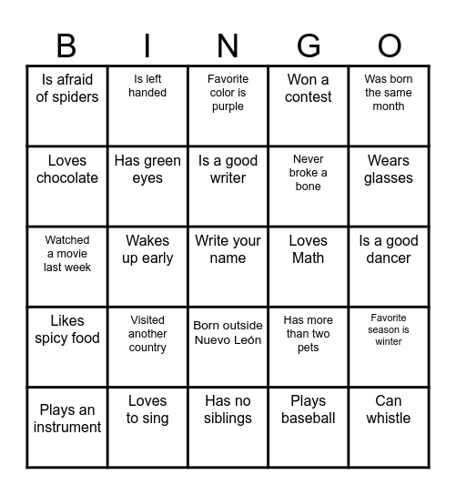 FIND SOMEONE WHO Bingo Card