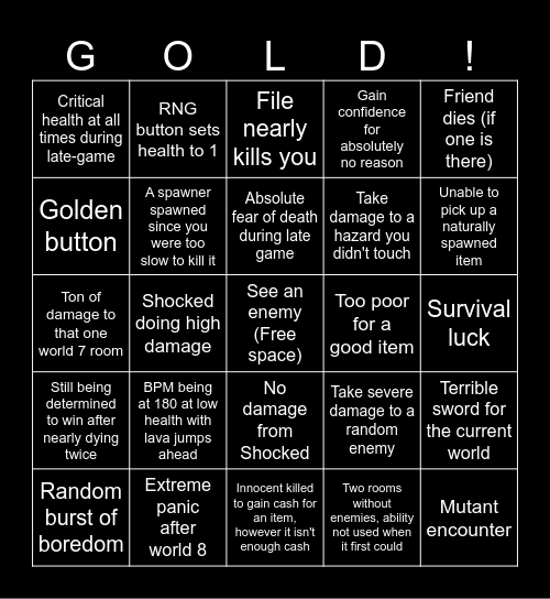 Stability Test (Roblox) Bingo Card