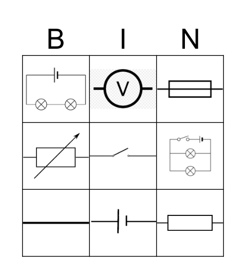 Electrical Symbol Bingo Card