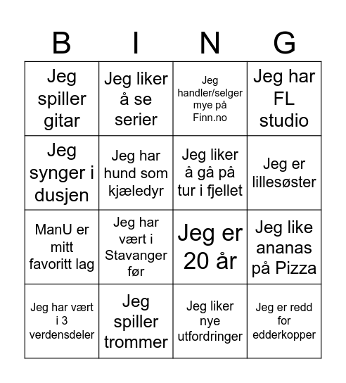 Solborg Bingo Card