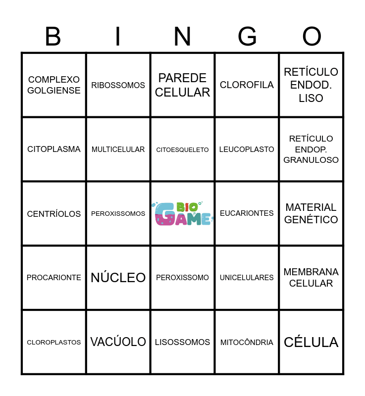 Bingo Citologia Bingo Card