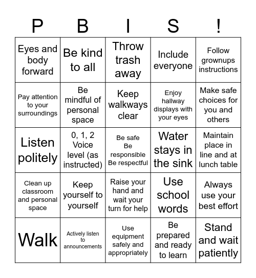 BE A 6C STUDENT Bingo Card