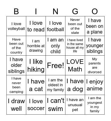 Matl's Bingo Card