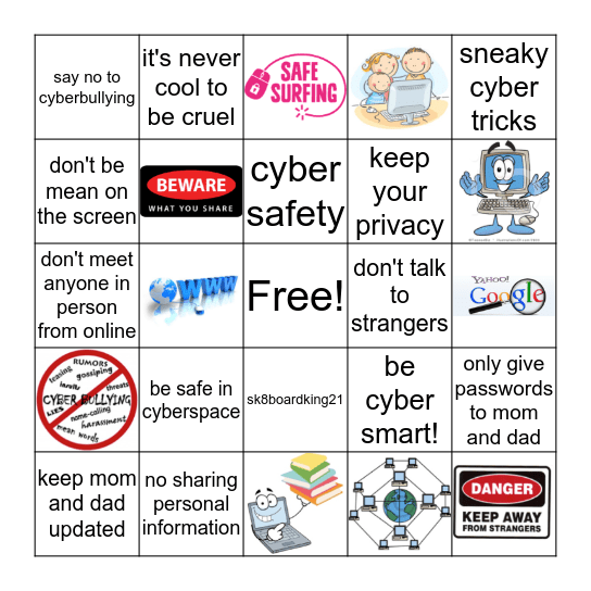 Cyber Safety BINGO Card