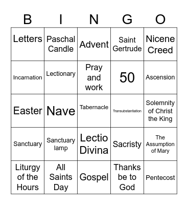 Theology 10 - Mixed Review Bingo Card