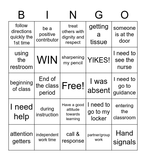 BINGO Card