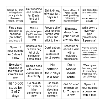 Beta Wellness - Level 2 Bingo Card