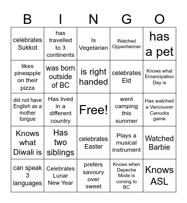 BINGO Card