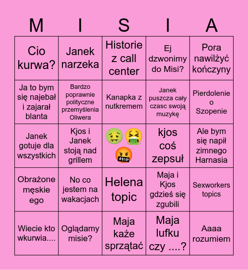 BINGO WYJAZDOWE 2023 Bingo Card